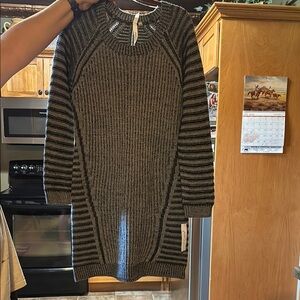 Striped Knit Sweater Dress